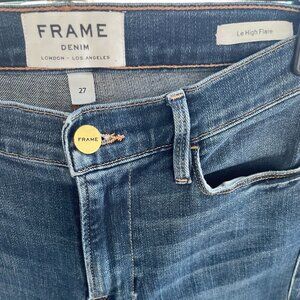 FRAME Le High Flare Denim Jeans Women’s Size 27 Century Blue Medium Wash Stretch